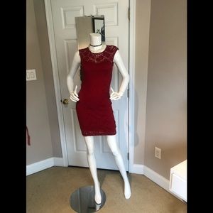 Lovely Day wine 🍷 colored lace mini dress